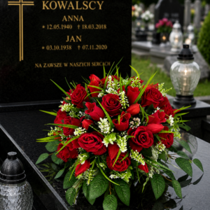Wiązanka nagrobna „Czerwona Elegancja”